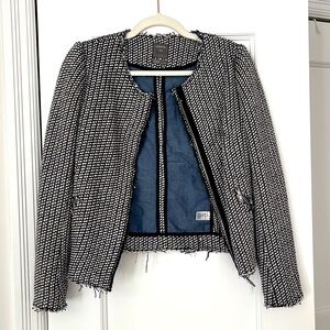 GAP Tweed Raw Hem Edged Blazer